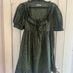 Doen Green Floral Mini Dress
